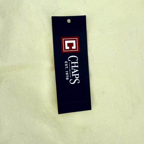 Chaps Mens Size 36 Shorts Flat Front Bermuda Pastel Yellow Solid Casual Cotton - Picture 3 of 6